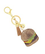Bling Crystal Hamburger Tassel Keychain Bag Charm - $18.82 CAD
