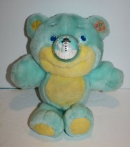 Playskool Nosy Bear 12&quot; Aqua Teal Plush Snowman Stuffed Soft Toy 70685 Vtg 1987 - £44.65 GBP