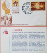 FDC Commemorating the United States Bicentennial Spirit of 76: Ecuador   - £2.30 GBP