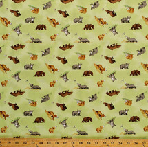 Bears Cubs You&#39;re All My Favorites Kids Green Cotton Fabric Print BTY D785.29 - £9.41 GBP