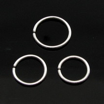 3pc Set Sterlingsilber Nasen Septum Ring Reifen Draht Nahtlos 22 Anzeige 22 G - £8.66 GBP
