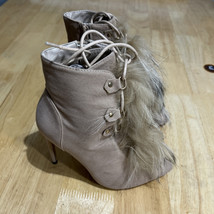 Liliana Women&#39;s Size 5.5 high sueder shoes with front ornament - $337.01 MXN