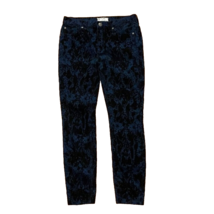 Free People Burnout Velvet Jeans Womens 27 Blue Black Winter Skinny - £19.65 GBP