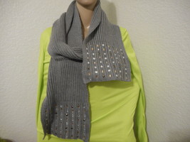 Womens Mixit Jewel Tipped Oblong Scarf Grey Heavy Duty NEW - £12.08 GBP