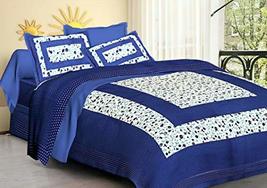 Traditional Jaipur Cotton Print Bedsheet Sanganeri Jaipuri Bedcover Beds... - £25.95 GBP