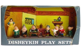 Vintage Marx Disney Disneykins Snow White &amp; The Seven Dwarfs Mini Playset w/Box - £112.17 GBP