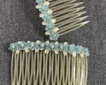 Pair handmade ”Nautical” hair combs adorned with shells vintage jewelry - $5.94