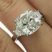 Cushion Cut 3.75Ct Simulated Diamond Engagement Ring 14k White Gold in Size 9.5 - £214.85 GBP