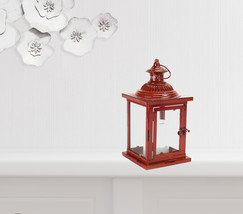 Set Of Two Red Flameless Floor Lantern Candle Holder - £63.92 GBP