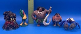 Moana Disney Figures Toy Island Figurine Cake Topper Maui Lot Of 5. *Pre-Owned* - $13.91