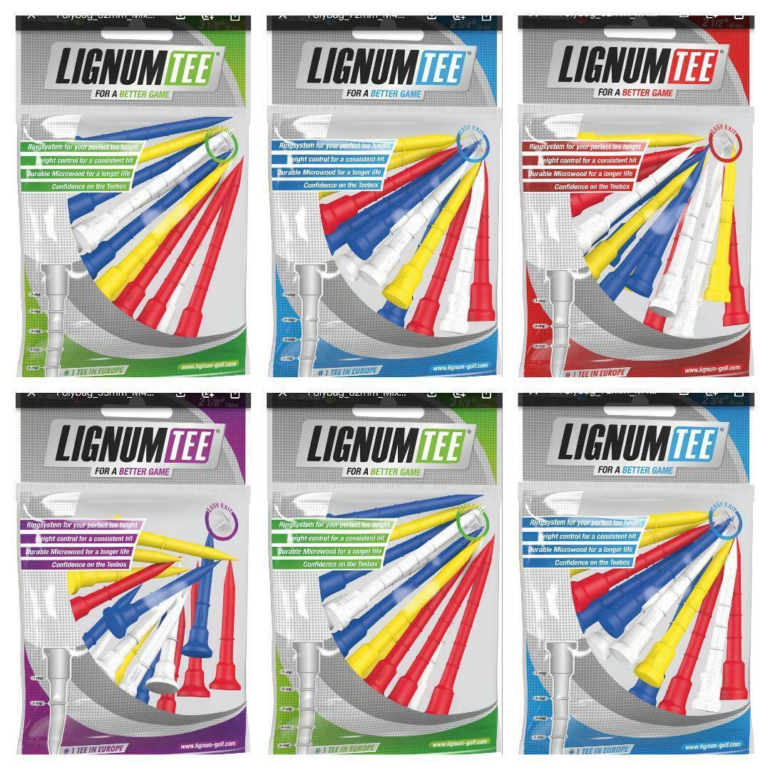 Lignum Golf Tees. Multicolour Special Mix. All Sizes, 82mm, 72mm, 62mm, ... - $6.47