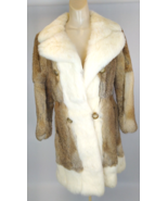 Girls 14/16 VTG Rabbit Fur Coat Brown w/Silk Lining 32&quot; Chest Wide Colla... - £194.61 GBP
