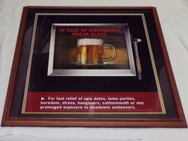 In Case of Emergency Break Glass Funny Beer HUGE 19x40&quot; Framed Poster Art - £116.76 GBP