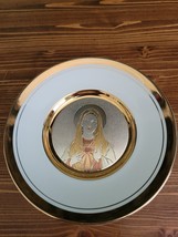 Chokin Art Collection 24kt. Gold rimmed 6&quot; plate Sacred Heart of Mary - £17.55 GBP