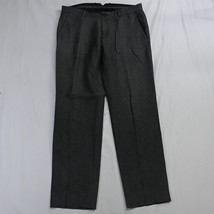 Armani Exchange 33 x 30 Black Gray Stripe Flat Front Dress Pants - £15.61 GBP