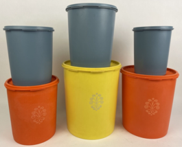 Vintage TUPPERWARE Modular Mates Lot Of 6 Round Storage Containers w Lids - £55.94 GBP