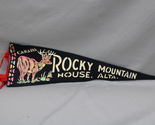 Vintage Tourist Pennant - Rocky Mountain House Alberta Deer Image - Felt... - £23.11 GBP