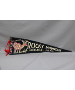Vintage Tourist Pennant - Rocky Mountain House Alberta Deer Image - Felt... - $39.59 CAD