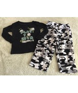 Cat &amp; Jack Boys Black Baseball Pajamas Snug Long Sleeve Fleece Pants 12 ... - $6.37