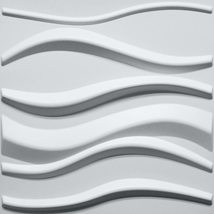 Dundee Deco 3D Wall Panels - Contemporary Waves Paintable White PVC Wall... - $7.83+