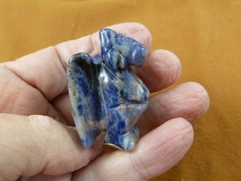 Y-GAR-564 Blue gray sodalite statue GARGOYLE gemstone figurine Gothic stone gem - £14.70 GBP