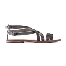 Roman flat sandal on vegan leather crisscross buckle-strap &amp; breathable insole - £65.72 GBP