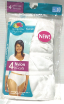 4 Pair 3XL Plus Sz 10 Vintage Fruit of the Loom Hi cut 100% Nylon Pantie... - $541.59 MXN