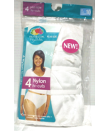 4 Pair 3XL Plus Sz 10 Vintage Fruit of the Loom Hi cut 100% Nylon Pantie... - $541.59 MXN