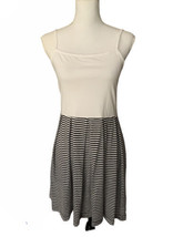 Gap Sleeveless Dress Black White Striped Adjustable Straps Jersey Knit C... - £9.33 GBP