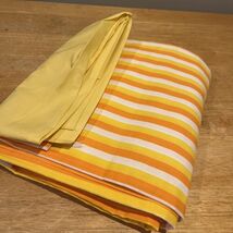 Vintage DAN RIVER  Yellow &amp; Gold Striped Fine Muslin MCM Twin Flat Sheet - $29.69