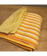 Vintage DAN RIVER  Yellow &amp; Gold Striped Fine Muslin MCM Twin Flat Sheet - $541.90 MXN