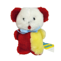 Vintage Eden Musical Wind Up Baby Clown Yellow + Red Stuffed Animal Plush Tag - £62.47 GBP