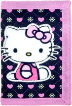 Hello Kitty Wallet Trifold Black Pink - £7.46 GBP