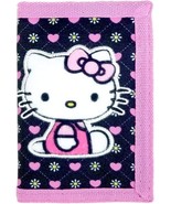 Hello Kitty Wallet Trifold Black Pink - £7.44 GBP