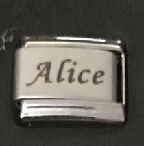 Alice Laser Italian Charm Name Link 9MM - $12.00