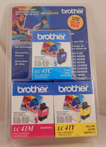  Brother LC41 Ink 3-Pack LC41C LC41M LC41Y LC41CL 3PKS LC41CL3PKS genuine  - £11.76 GBP