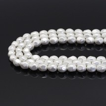 Natural White Mother of Pearl Drum Beads Strand for Jewelry Making, 12x15mm - £11.56 GBP