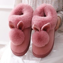 Women Lovely Rabbit Ears Soft House Boots Cotton Warm Winter Indoor Home Shoes A - £24.58 GBP