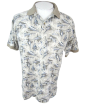 HOOK &amp; TACKLE Men Shirt POLO vintage 1990s pit to pit 24 sz L cotton fis... - £15.50 GBP