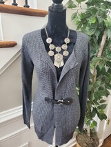 Susan Bristol Women&#39;s Gray Wool &amp; Acrylic Long Sleeve Knit Sweater Size Medium - £26.15 GBP