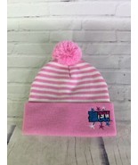 Bioworld Teen Titans Go Logo Knit Cuff Pom Beanie Hat Cap Pink White Str... - £19.21 GBP