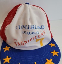 80s Vintage Racing Cumberland Dragway Magnificent 7 Trucker Hat Cap Snap... - £15.54 GBP