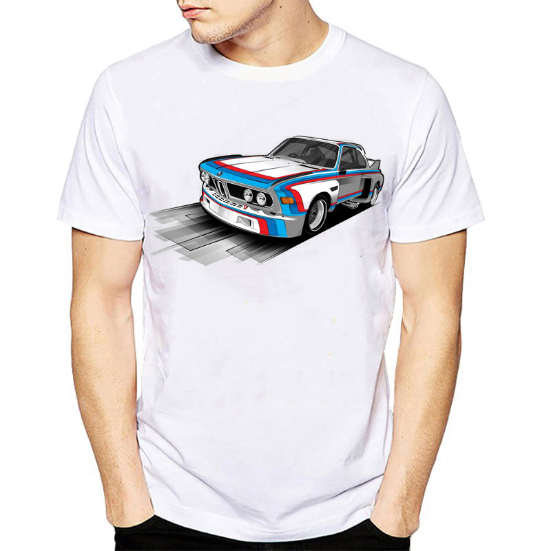 BMW 3.0 CSL &quot;Batmobile&quot; Racing Car 1973 white T-Shirt - $17.82+