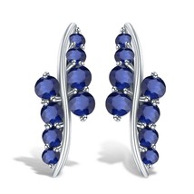 Et 3 0ct natural blue sapphire gemstone engagement stud earrings for women 925 sterling thumb200