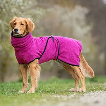 Dog Drying Coat Dressing Gown Dog Drying Towel Bath Robe Adjustable Robe... - $19.99