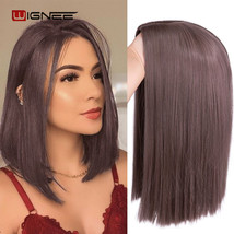 2 Tone Ombre T. Purple Synthetic Wig for Women Middle Part Short Straigh... - £50.28 GBP