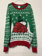 NEW Snoopy Red Puffer Sweater Size XXL Peanuts Green &amp; Red - $61.43 CAD