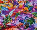 Dragons Fantasy Mythical Creatures Multi-Color Cotton Fabric Print BTY D... - £12.49 GBP
