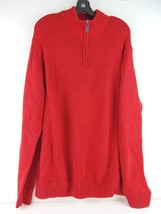 Chaps Red 1/4 Zip Cotton Knit Sweater Mens XL - £23.22 GBP