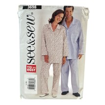 Butterick Sewing Pattern 3698 Pajamas Top Bottom Unisex Size L-XL - $8.87